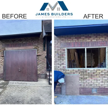 garage made into room with window