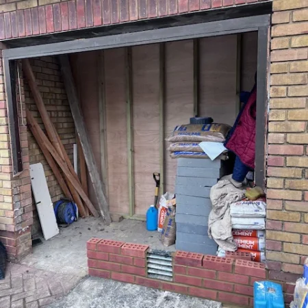 garage door to wall